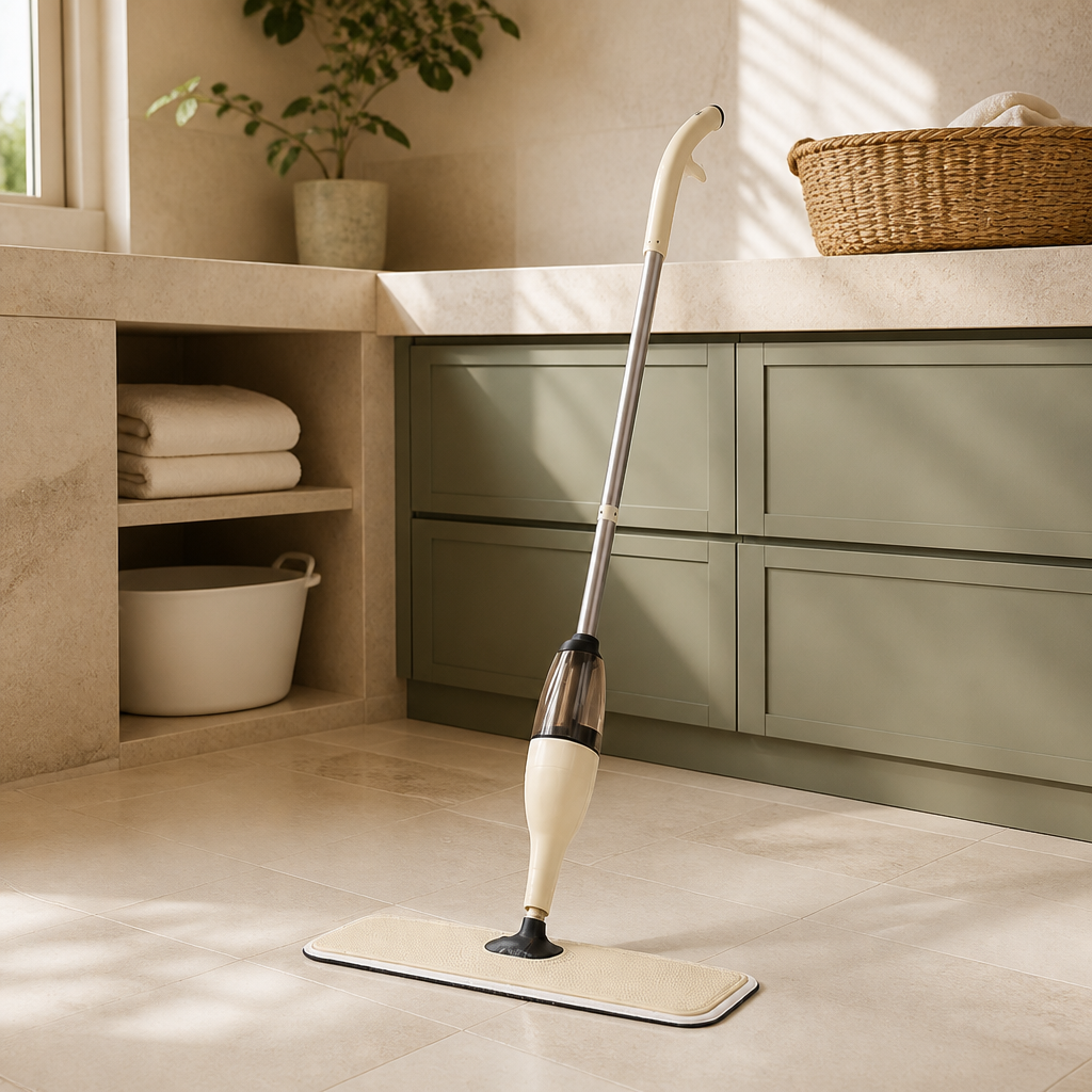 Mop Spray 400 ml ambientado em uma casa organizada