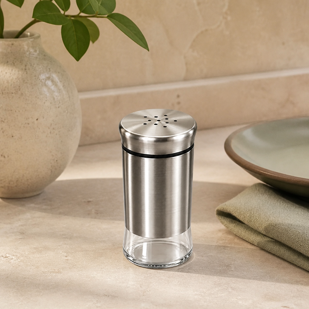 Porta-Condimentos de Inox ambientado em uma casa organizada