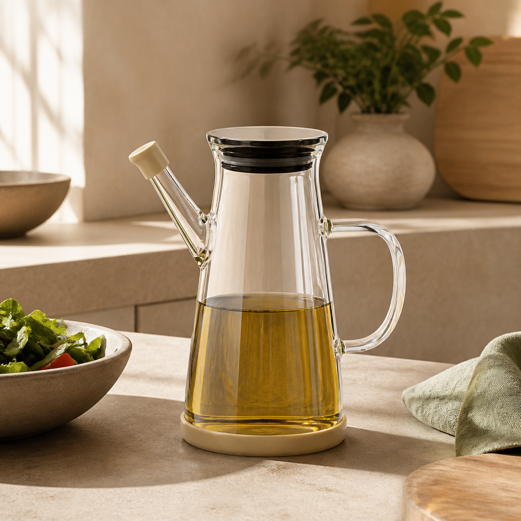 Galheteiro de Vidro Elegance com 2 Peças ambientado em uma casa organizada