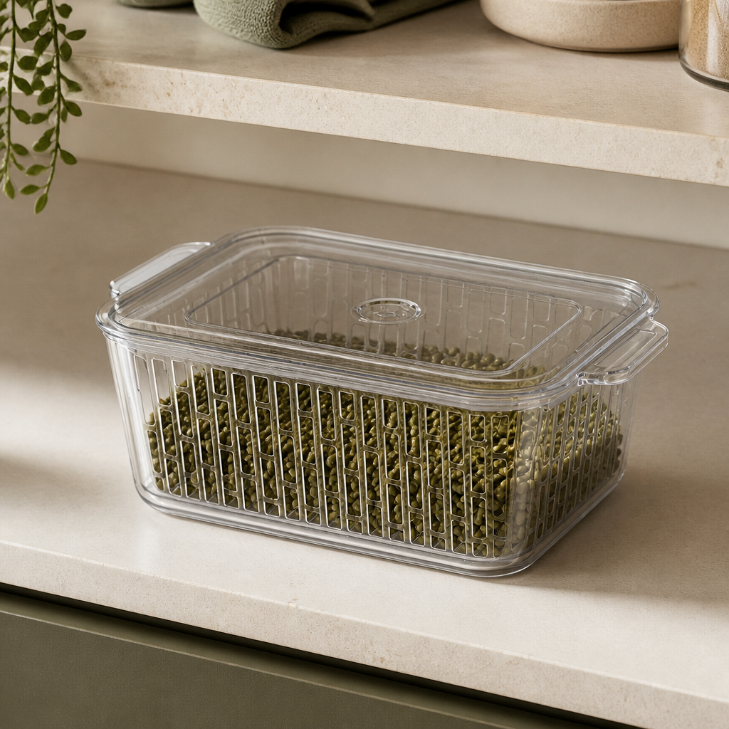 Organizador Clear Fresh com Tampa 2 L ambientado em uma casa organizada