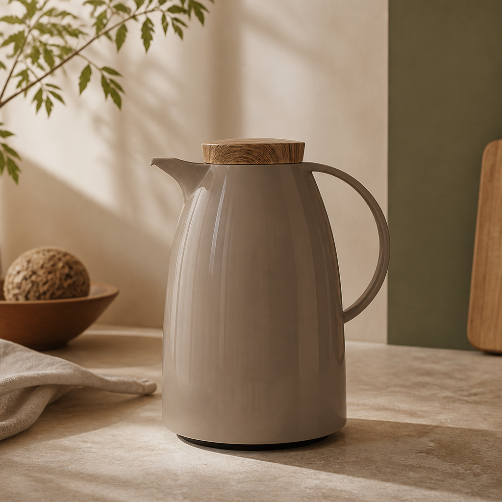 Garrafa Térmica Essence 1 L ambientado em uma casa organizada